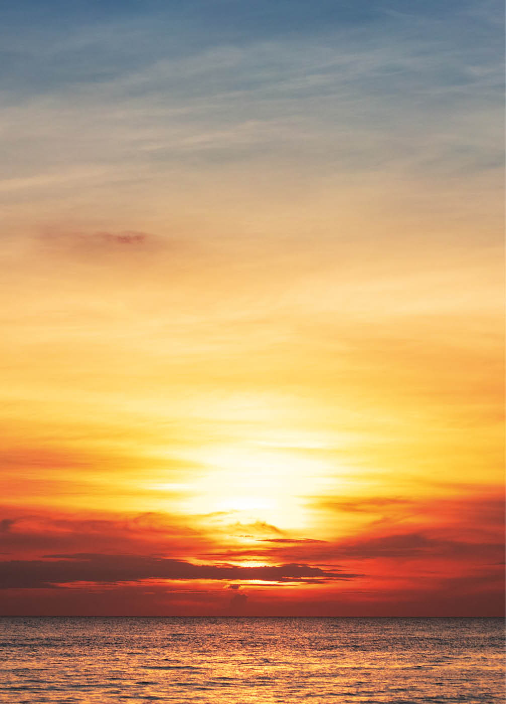 dramatic sunset with clouds over the ocean